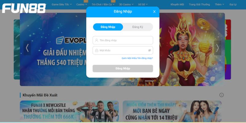 Huong dan dang nhap FUN88